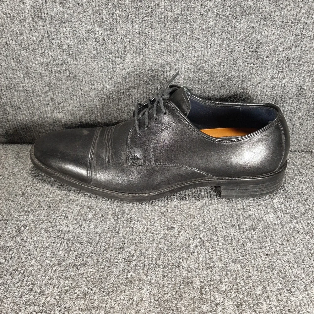 Cole Haan Grand.OS Men's Size 8M Lace Up Cap Toe Oxfords Black Leather